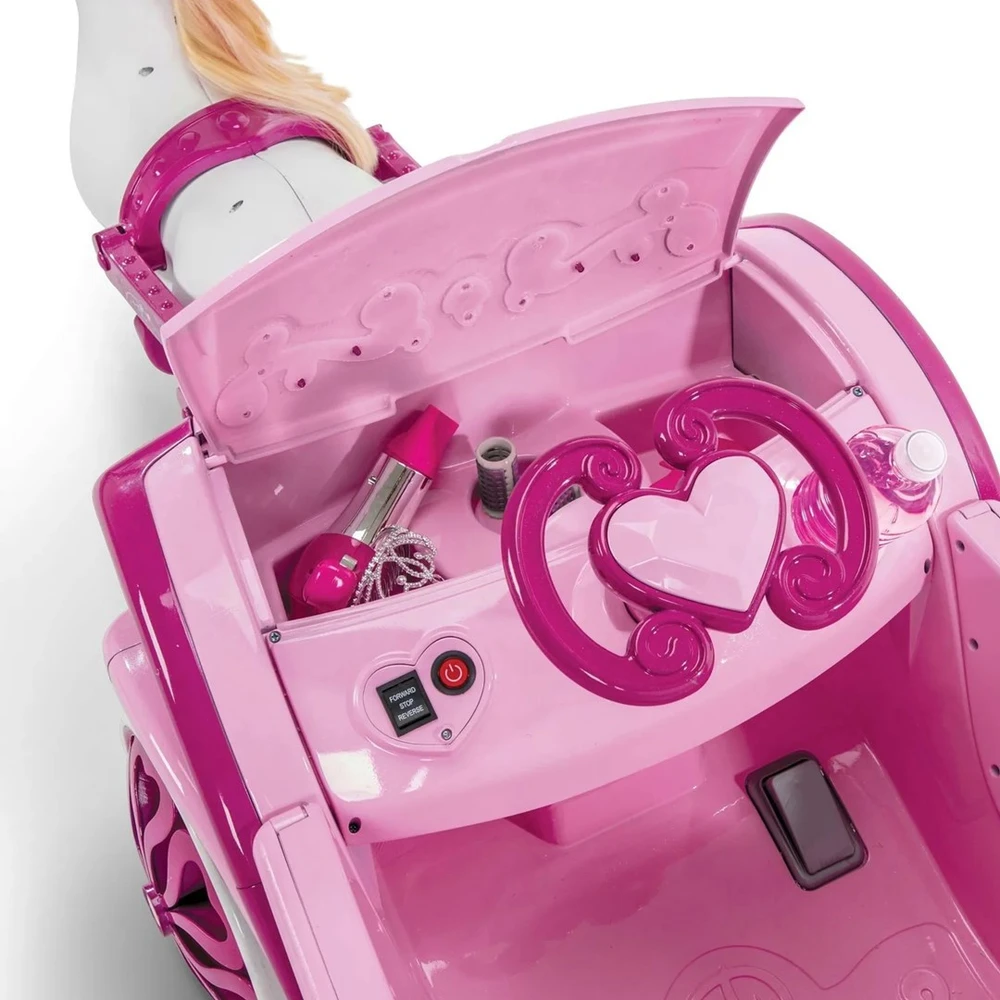 Huffy elektrinė Disney princesės karieta su arkliuku 6 V rožinė