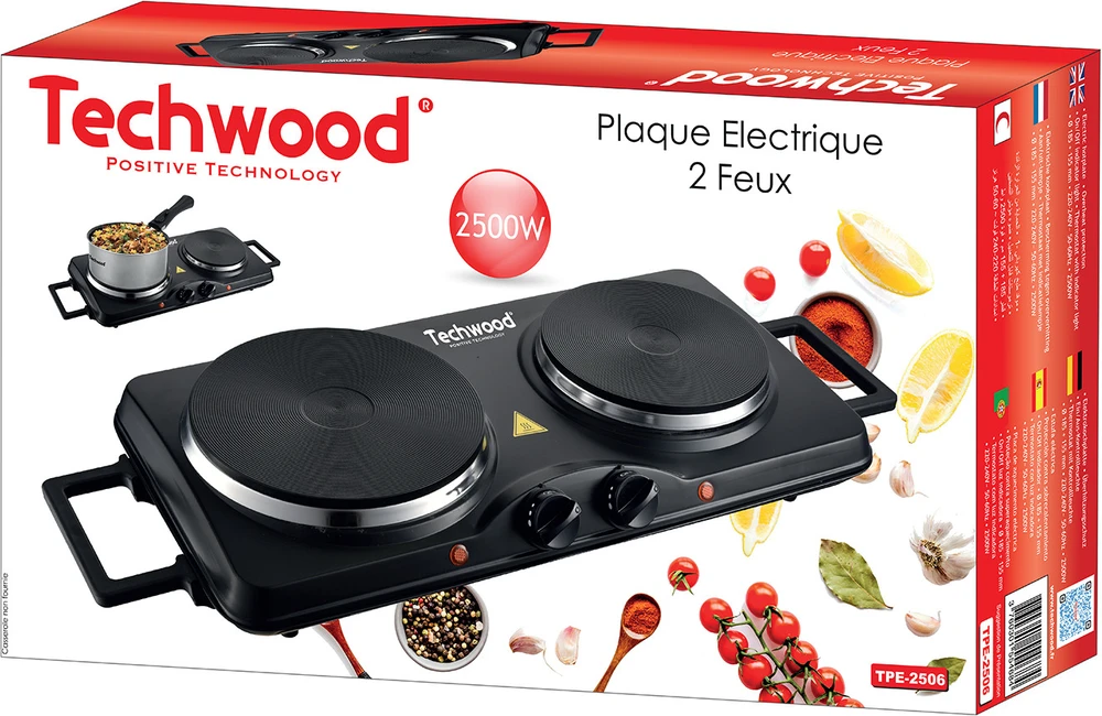 Virtuvinės svarstyklės Elektrinė Viryklė - Techwood TPE-2506 2500 W