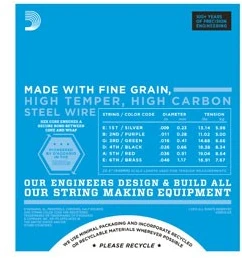Stygos elektrinei gitarai D'Addario EXL125 .009