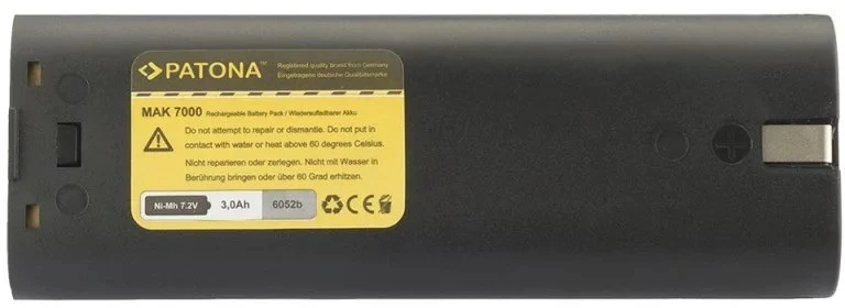 Elektrinio įrankio akumuliatorius - PATONA Makita 7,2 V 3 000 mAh Juodas