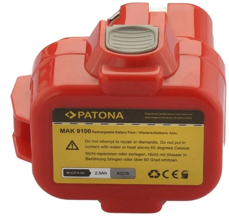 Elektrinio įrankio akumuliatorius - PATONA Makita 9001, 9100A 9,6 V 2 500 mAh Raudona