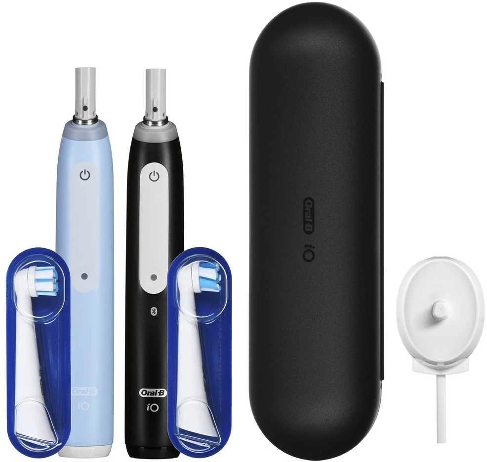 Braun iOG3d.2i6.2K Oral-B iO3 Elektrinis Dantų Šepetėlis Matt Juodas/Ice Mėlyna Duo Pack Edition