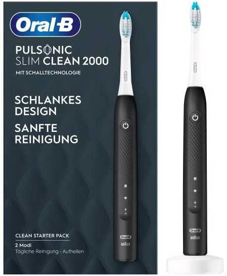 Elektrinis dantų šepetėlis Braun Oral-B Pulsonic Slim Clean 2000, Juodas
