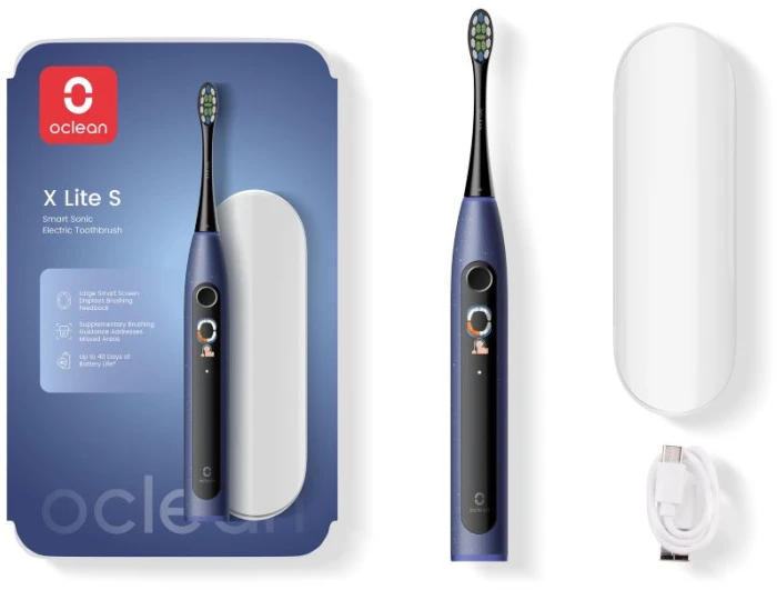 Elektrinis Dantų Šepetėlis - Oclean X Lite, 40 Dienų Baterijos Gyvavimo Trukmė, Type-C Įkrovimas, Mėlyna