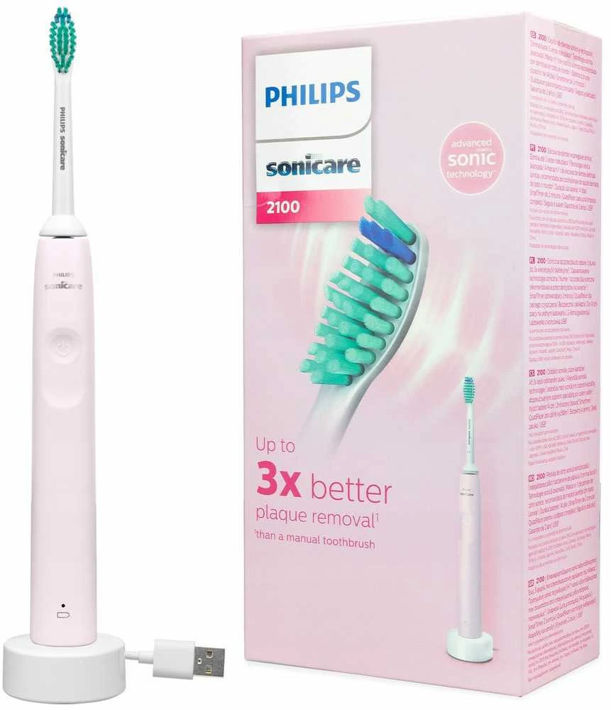 Philips Sonicare 2100 Series „Sonic“ elektrinis dantų šepetėlis HX3651/11, Rožinis