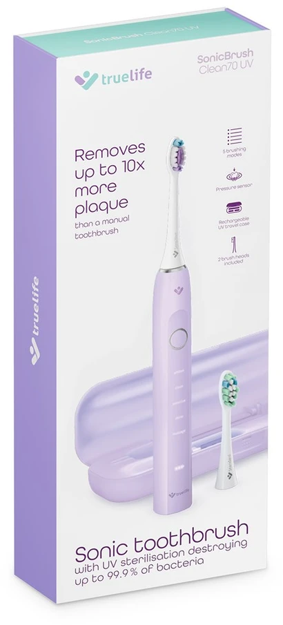 TrueLife SonicBrush Clean70 UV Lavender Sonic Dantų šepetėlis