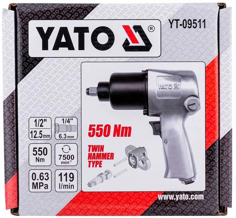 Yato Toya Sa Poland Pneumatinis smūginis veržliasukis | 12.5 mm (1/2") | 550 Nm (YT-09511)