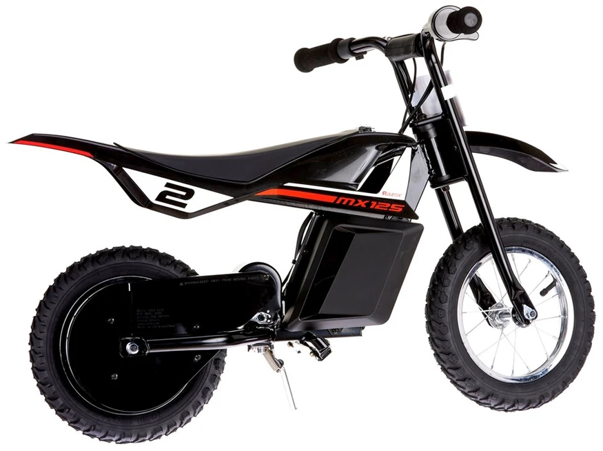 Razor MX125 +DECALS Dirt Bike, ES, juodas, ličio baterija