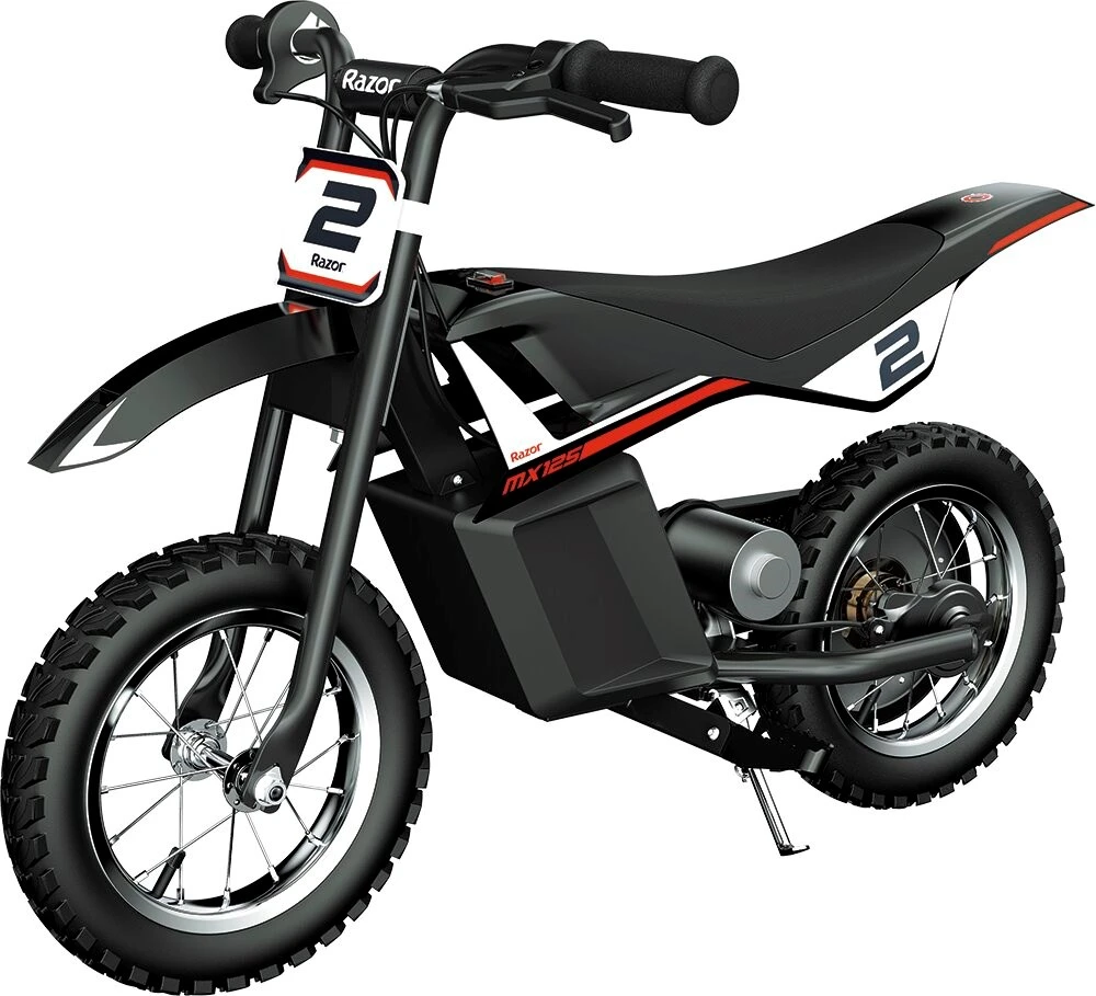 Razor MX125 +DECALS Dirt Bike, ES, juodas, ličio baterija