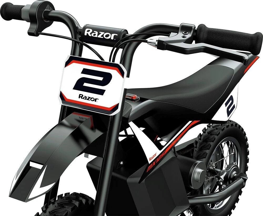 Razor MX125 +DECALS Dirt Bike, ES, juodas, ličio baterija
