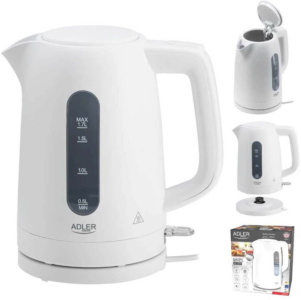 Adler Virdulys | AD 1379 W | Elektrinis | 2200 W | 1,7 L | Polipropilenas | 360° besisukantis pagrindas | Baltas