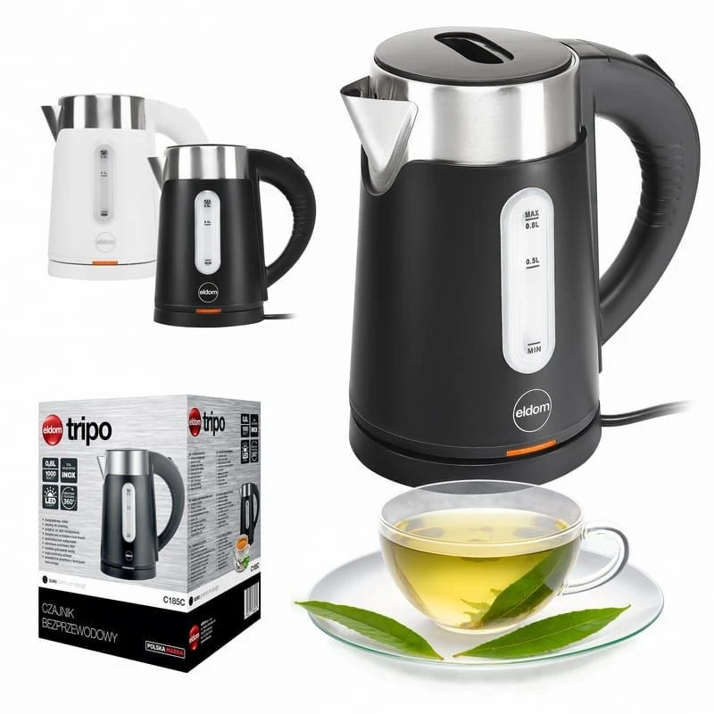 ELDOM C185 C TRIPO CORDLESS KETTLE 0.8 L 1000 W Juodas