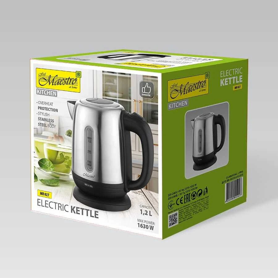 MAESTRO MR-027 electric virdulys 1.2 L 1630 W Steel, Juodas