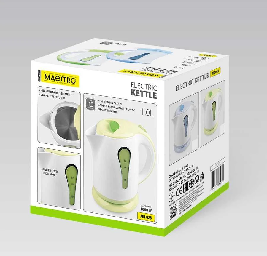 Maestro MR-028-Žalias Electric Virdulys 1 L