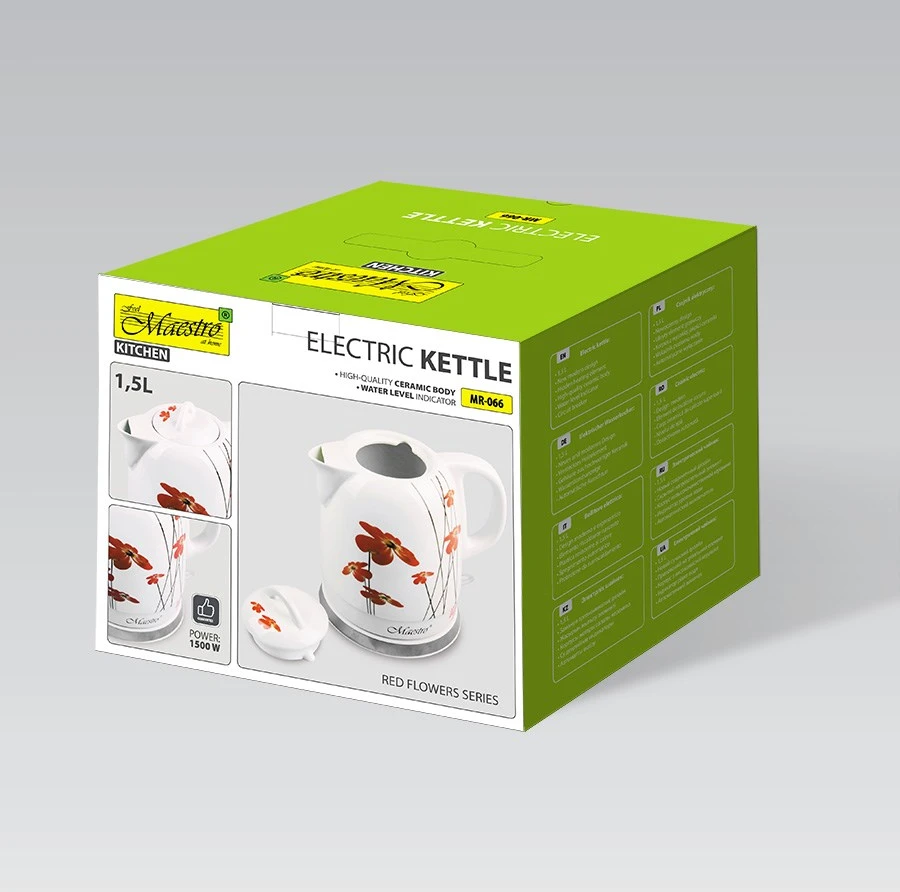 Keramikinis virdulys 1,5L Maestro MR-066-Raudonas