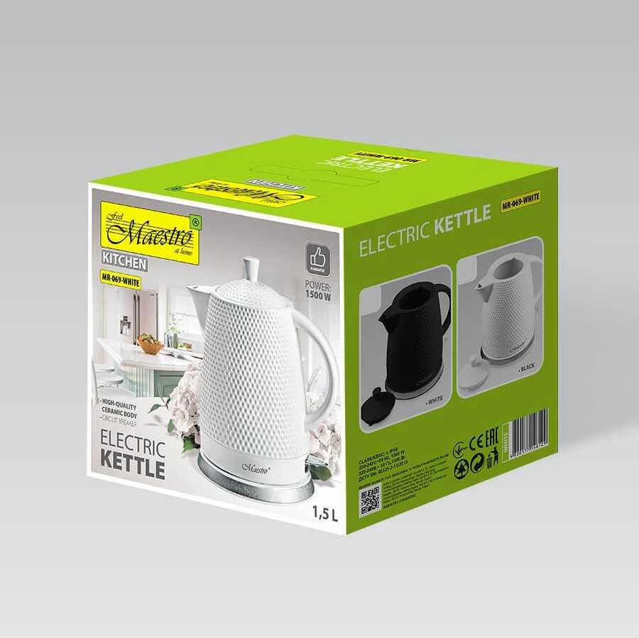 MAESTRO MR-069 electric virdulys 1,5 l 1500W (MR-069-Baltas)