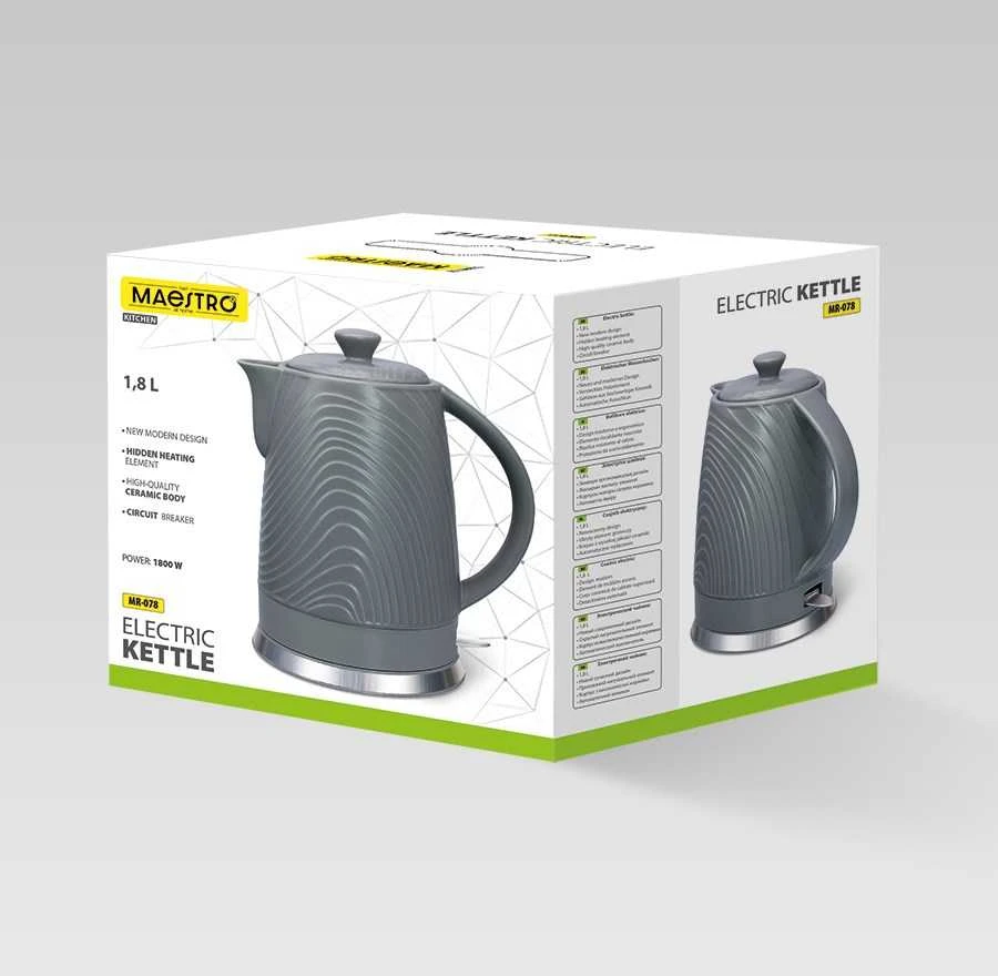 Maestro MR-078 Elektrinis virdulys 1.8 l Pilkas
