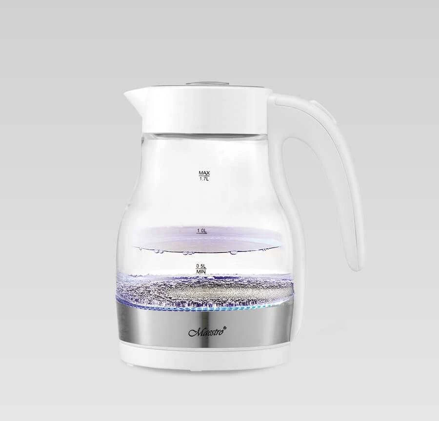 Maestro MR061 electric virdulys 1.7 L 2200 W Transparent, Baltas