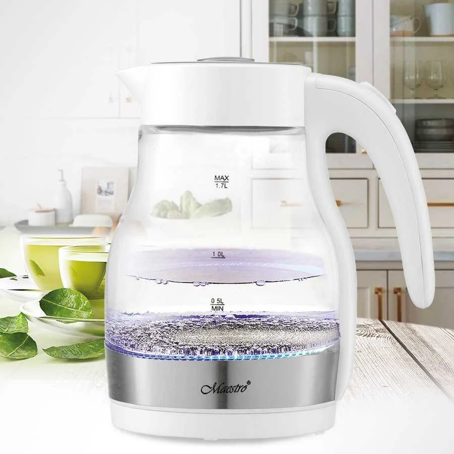 Maestro MR061 electric virdulys 1.7 L 2200 W Transparent, Baltas