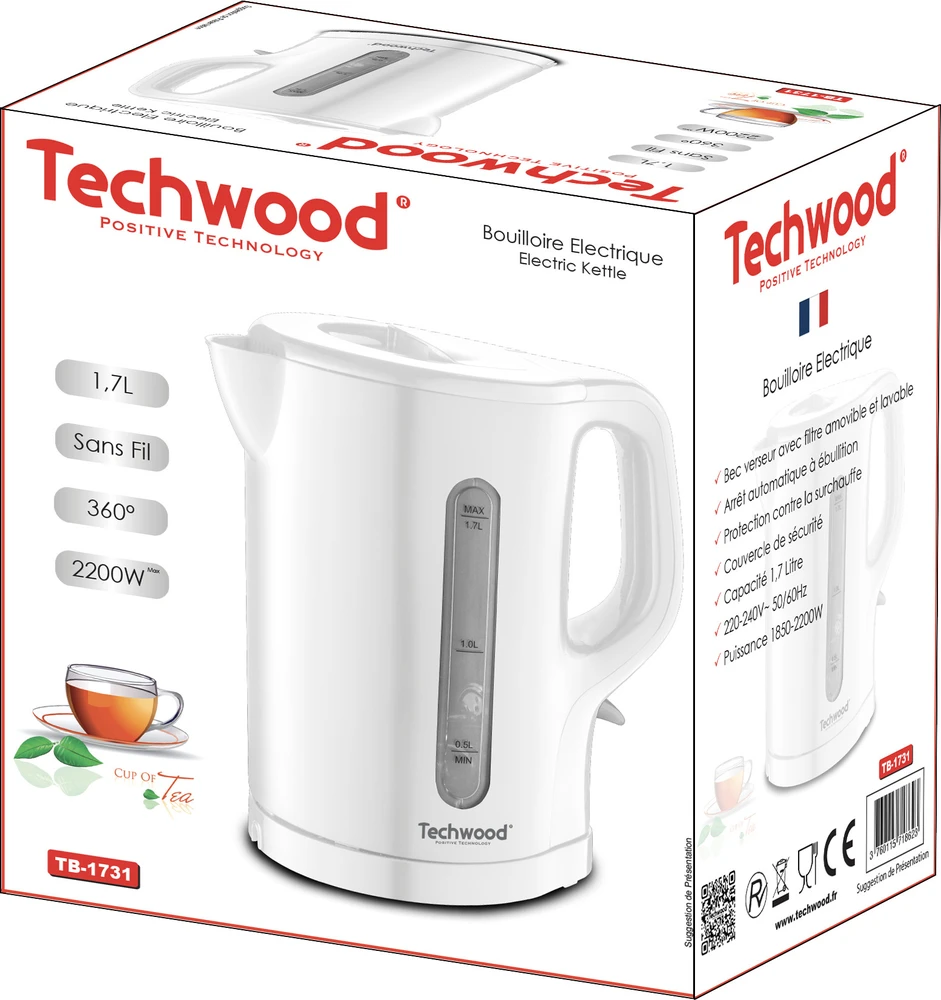 Elektrinis virdulys - Techwood TB-1731 1,7 l 1 850–2 200 W 220–240 V