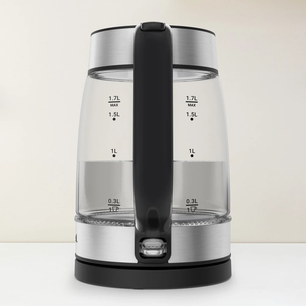 Tefal Glass Virdulys KI605830 electric virdulys 1.7 L 2200 W Juodas, Sidabrinis, Transparent