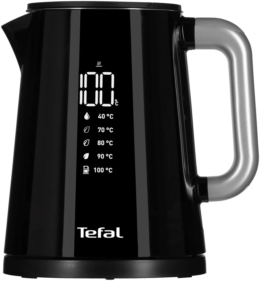 TEFAL Virdulys KO854830 Smart'n Light Electric, 1800 W, 1 L, Plastikinis, 360° sukamasis pagrindas, Juodas