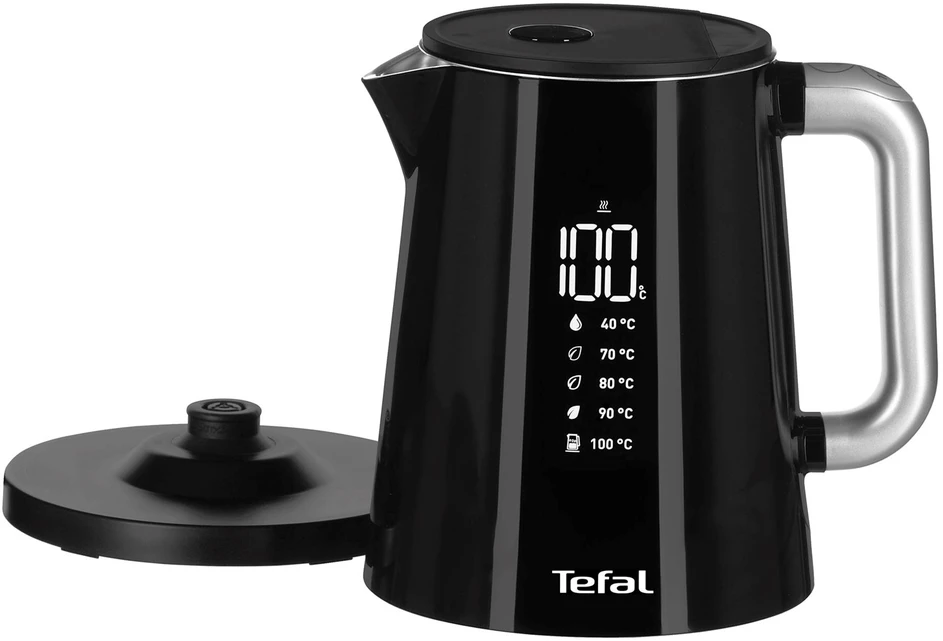 TEFAL Virdulys KO854830 Smart'n Light Electric, 1800 W, 1 L, Plastikinis, 360° sukamasis pagrindas, Juodas