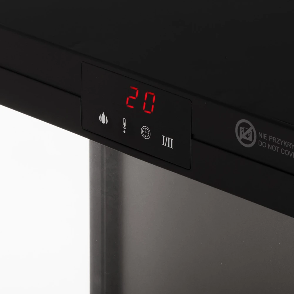 Electric fireplace ADLER AD 7755 2 heat settings: 1000W / 2000W | 3D flame effect | Thermostat Juodas