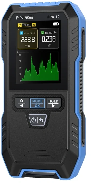 Elektromagnetinės Spinduliuotės Detektorius - FNIRSI ERD-10 4-in-1 EMF Detektorius 2,4 Colio TFT 1 000 mAh USB-C