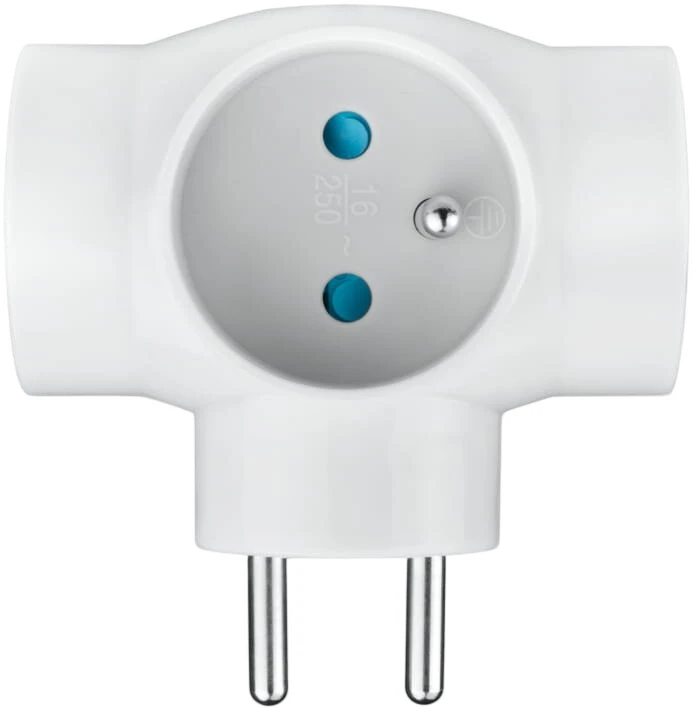 Elektros lizdo šakotuvas - DPM P901W 3 lizdų su įžeminimu, 250 V, 16 A, 3 500 W, Baltas