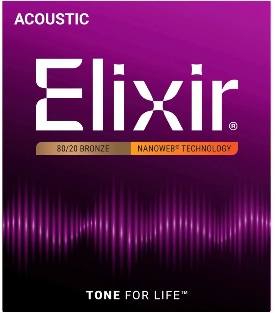 Elixir Strings Eliksyras Stygos ak. gitarai Eliksyras 11002 0.010-0.047 Bronze Nanoweb