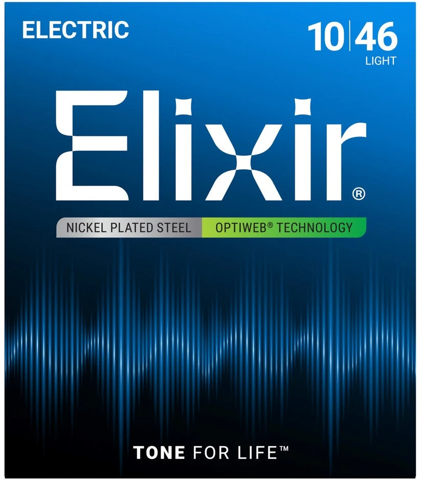 Elixir Strings Eliksyras Strings Eliksyras 19052 Optiweb Light - elektrinės gitaros stygos (10–46)