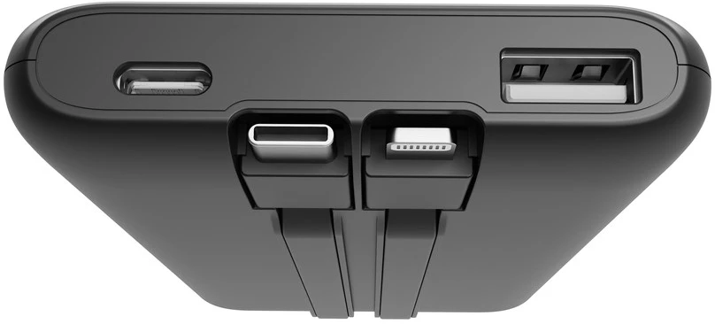 Gembird PB10-PD20-LCD-01 greito įkrovimo išorinė baterija su integruotais laidais, 20W, 10000 mAh, juodas