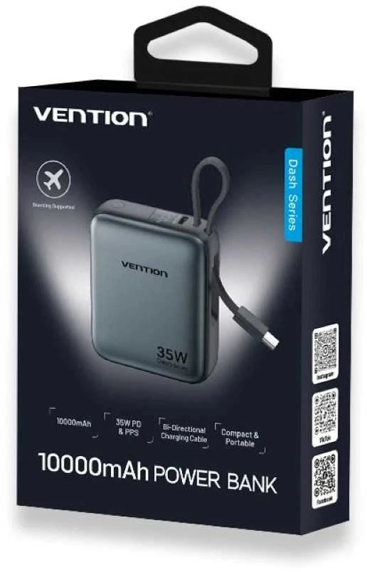 Powerbank Vention FHEH0 10000mAh 30W (Pilka)