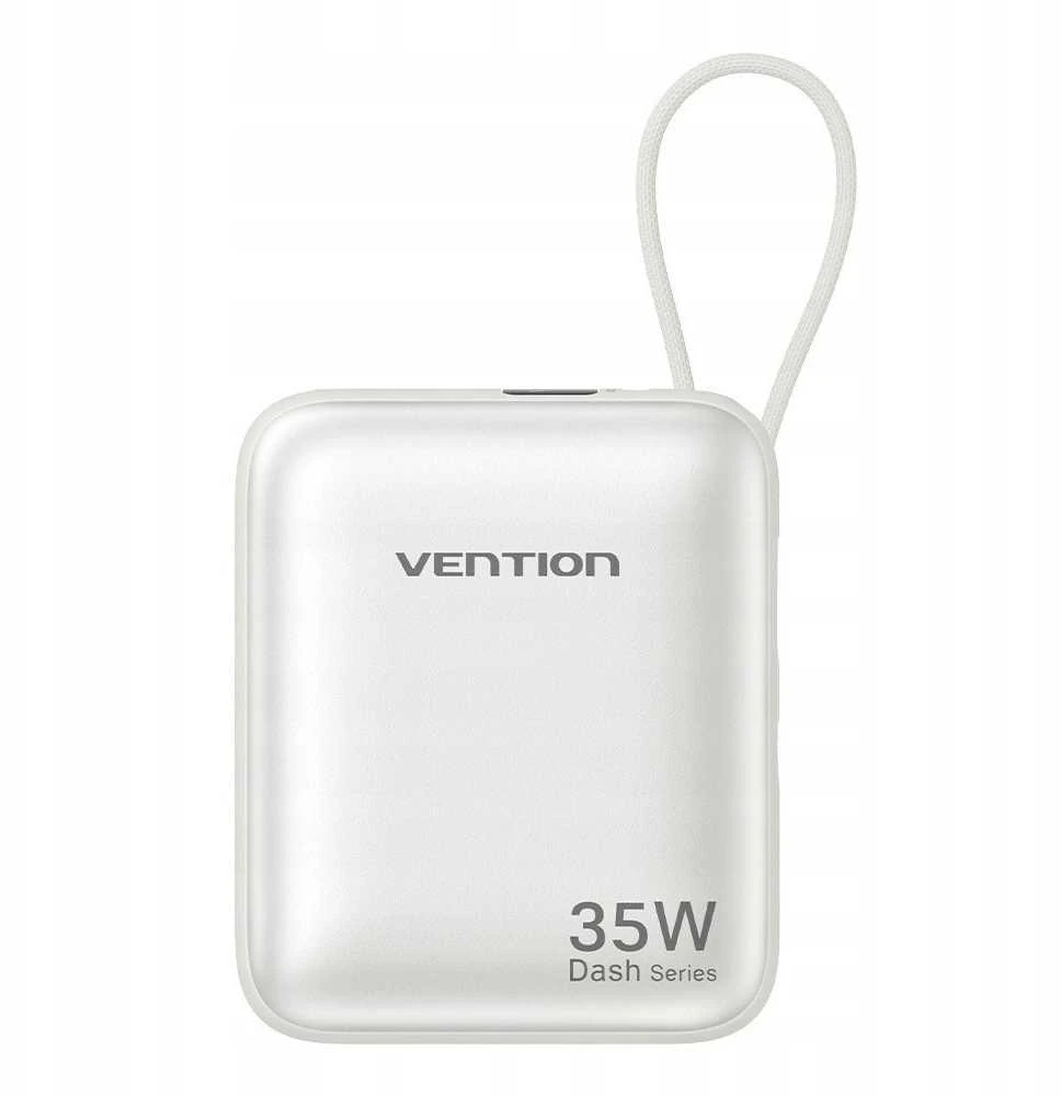 „Vention“ 10000mAh 35W – išorinė baterija su USB-C laidu (smėlio spalvos)