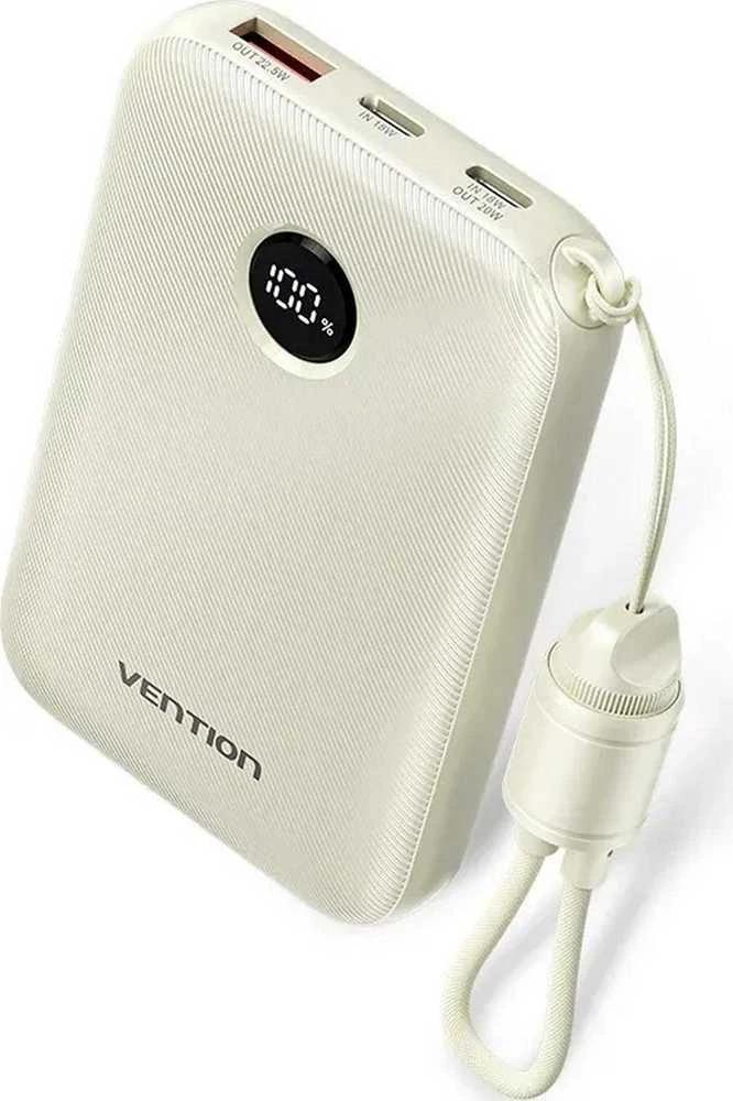 Vention 10000mAh Powerbank 2xUSB-C 1xUSB-A 22.5W, beige