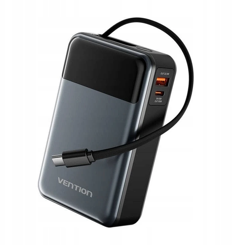 „Vention“ 20000 mAh 65 W išorinė baterija su USB-C laidu