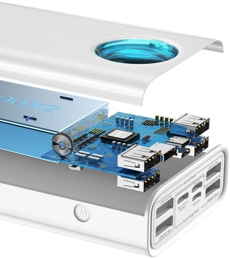 Powerbank Baseus Amblight 30000mAh 4xUSB USB-C 65W - baltas