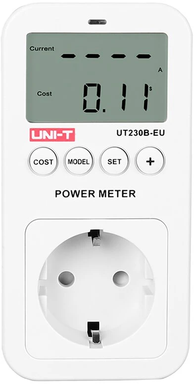Uni-t Tinklo lizdas su įtampos, srovės, laiko, galios sunaudojimo ir energijos sunaudojimo kaštų matavimu
