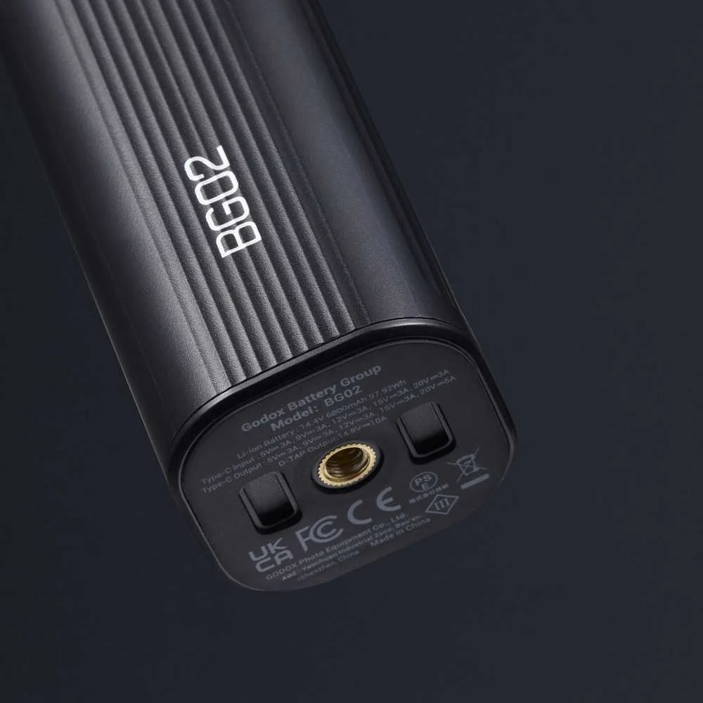 Energijos tiekimas - Godox BG02 baterijos laikiklis 95Wh dvigubas išėjimas USB C D Tap