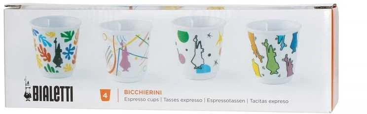 Kavos Puodelių Rinkinys - Bialetti Arte 60ml, baltas porcelianas