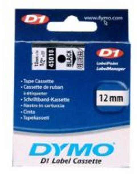 Juostelė DYMO D1 12mm x 7m, vinilinė, juoda ant permatomo / S0720500 45010