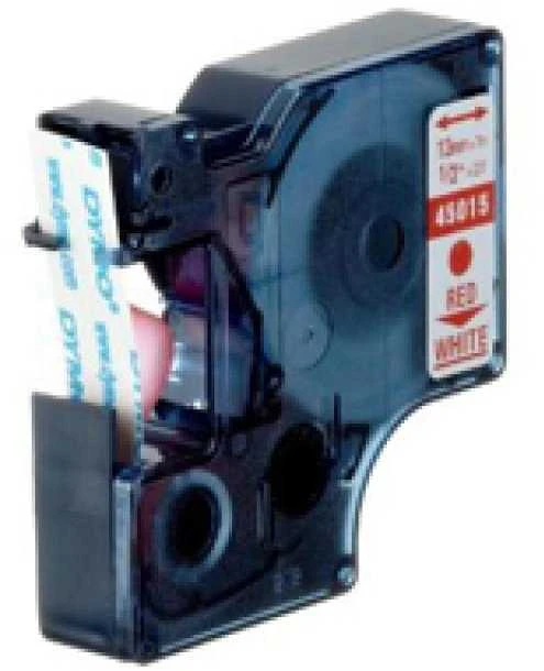 Juostelė DYMO D1 12mm x 7m, vinilinė, raudona ant balto / S0720550 45015