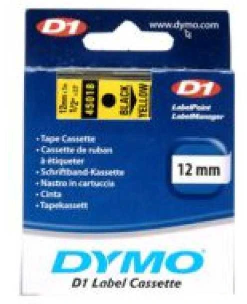 Juostelė DYMO D1 12mm x 7m, vinilinė, juoda ant geltono / S0720580 45018
