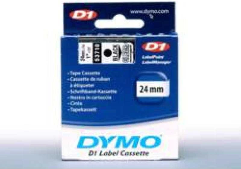 DYMO D1 Standard - Juodas on Transparent - 24mm etikečių juostelė Juoda ant skaidrios