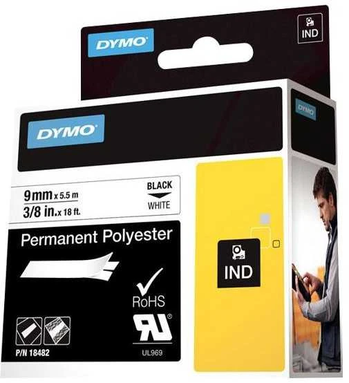 DYMO 18482 etikečių juostelė Juoda ant baltos