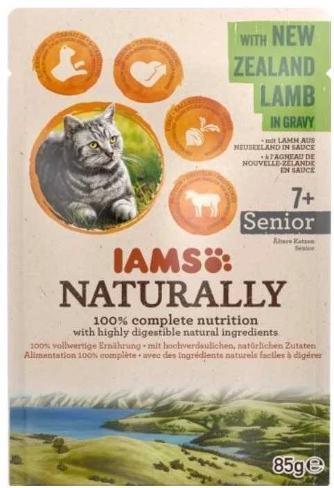 Eukanuba Drėgnas Kačių Maistas - Iams Naturally Senior Su Naujosios Zelandijos Aviena Padaže 85 G