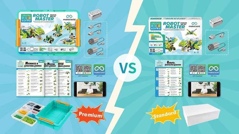 Makerzoid Robomaster Premium Pack - blokelių rinkinys + 10 pamokų scenarijų