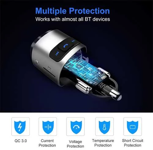 Extra Digital FM moduliatorius automobiliui BC41 (USB 2.0, USB 3.0, QC, laisvų rankų įranga)