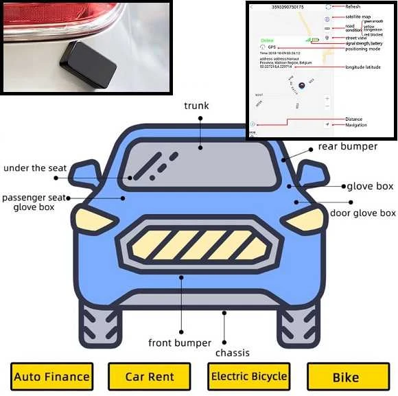 GPS sekiklio montavimo automobilyje schema